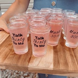 Talk thirty to me / 30th birthday shot glass!